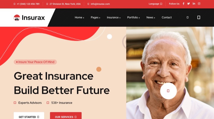 Insurax template preview